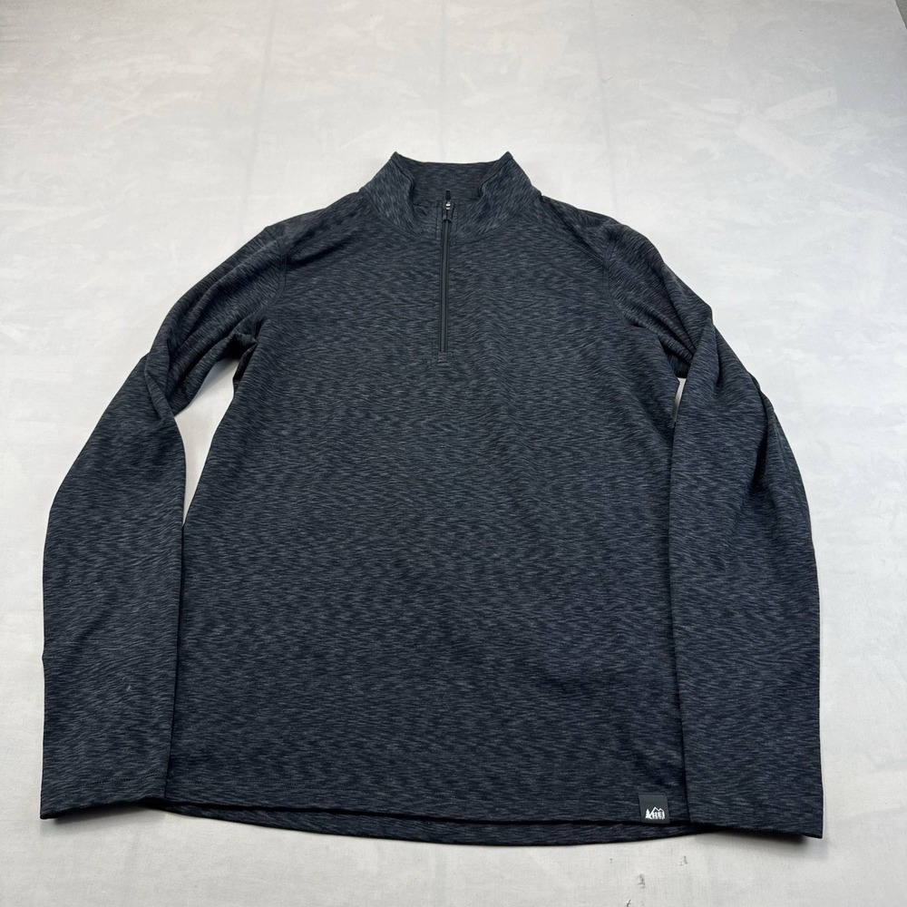 REI Co-op Women's L Gray Heather Quarter Zip Pullover Athletic Hiking Top
